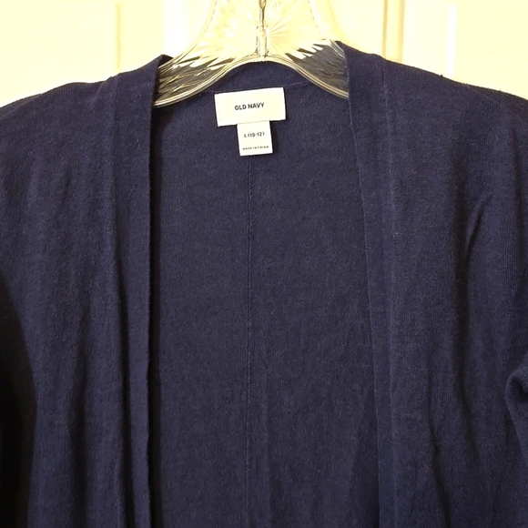 Old Navy Kids 10/12 LG,  Navy, Blue, Cardigan, Sweater, Cover-Up, Lightweight - Picture 4 of 7